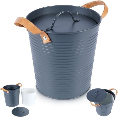 Wiaderko do lodu na lód metalowe wiadro 3.3L grafitowe HOME STYLING COLLECTION 259294