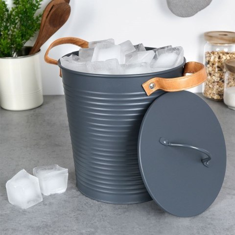 Wiaderko do lodu na lód metalowe wiadro 3.3L grafitowe HOME STYLING COLLECTION 259294
