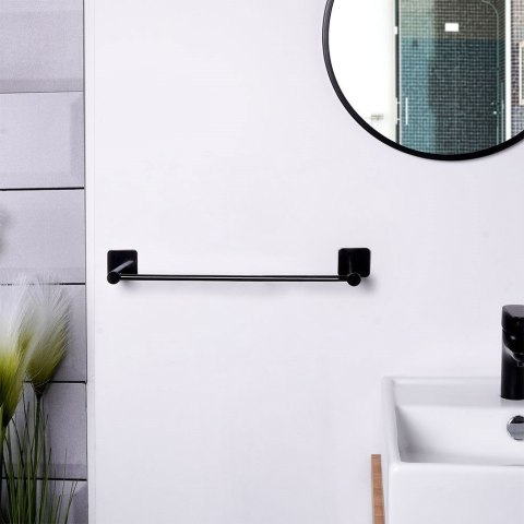 Wieszak na ręczniki łazienkowe uchwyt do wieszania stalowy czarny 42cm BATHROOM SOLUTIONS 569655