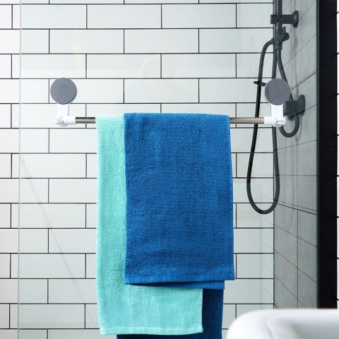 Wieszak na ręczniki łazienkowe uchwyt do wieszania stalowy na przyssawki BATHROOM SOLUTIONS 567044