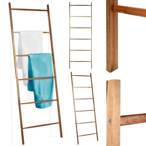 Wieszak stojak na ręczniki łazienkowe stojący uchwyt drewniany 170cm BATHROOM SOLUTIONS 569594