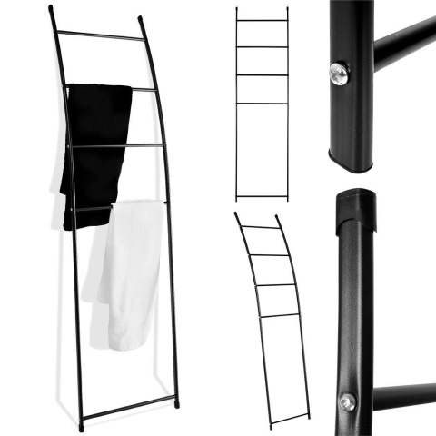 Wieszak stojak na ręczniki łazienkowe stojący uchwyt metalowy czarny 150cm BATHROOM SOLUTIONS 569595