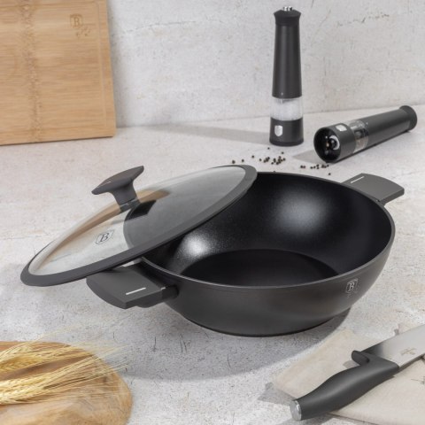 WOK TYTANOWY Z POKRYWKĄ 30CM BERLINGER HAUS ANTRACIT BH-8125