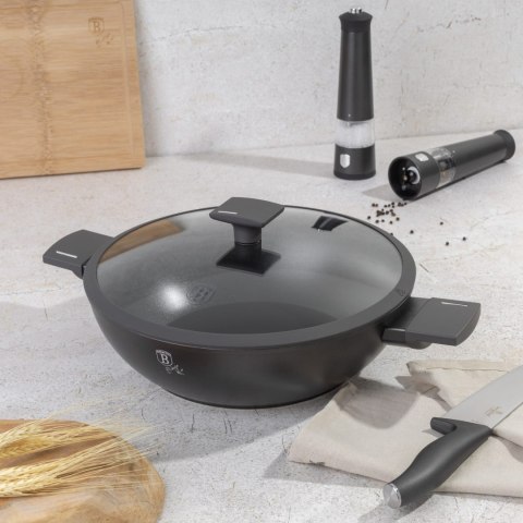 WOK TYTANOWY Z POKRYWKĄ 30CM BERLINGER HAUS ANTRACIT BH-8125