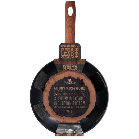 WOK Z POWŁOKĄ GRANITOWĄ 28cm 3.2L BERLINGER HAUS EBONY ROSEWOOD BH-1719