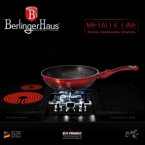 WOK Z POWŁOKĄ GRANITOWĄ 28cm BERLINGER HAUS METALLIC LINE BLACK BURGUNDY [BH-1625-N]