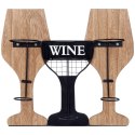 Wieszak uchwyt na wino butelki wina do butelek drewniany metalowy HOME STYLING COLLECTION 229088