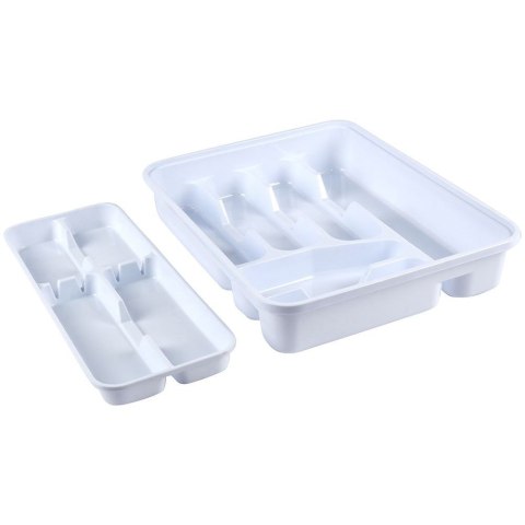 Wkład na sztućce do szuflady szuflad organizer biały 39x30.5cm VILDE 229053