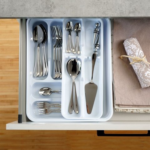 Wkład na sztućce do szuflady szuflad organizer biały 39x30.5cm VILDE 229053