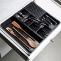 Wkład na sztućce do szuflady szuflad organizer rozsuwany czarny 40x31cm VILDE 229145