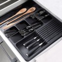 Wkład na sztućce do szuflady szuflad organizer rozsuwany czarny 40x31cm VILDE 229145