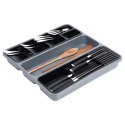 Wkład na sztućce do szuflady szuflad organizer z tworzywa szary 40x40cm ORION 150750