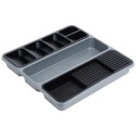 Wkład na sztućce do szuflady szuflad organizer z tworzywa szary 40x40cm ORION 150750