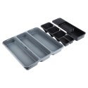 Wkład na sztućce do szuflady szuflad organizer z tworzywa szary 40x40cm ORION 150750