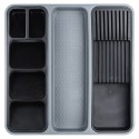 Wkład na sztućce do szuflady szuflad organizer z tworzywa szary 40x40cm ORION 150750