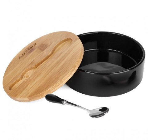ZESTAW 2w1 MASELNICZKA i CUKIERNICA CERAMICZNA KONIGHOFFER 7617-7624 CZARNY