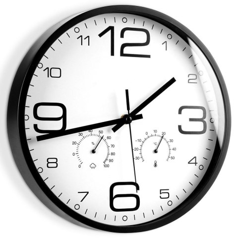 Zegar ścienny na ścianę biały z termometrem higrometrem 30cm VILDE 569614