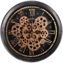 Zegar ścienny na ścianę czarny złoty ruchome koła zębate 35cm VILDE 569260