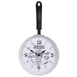 Zegar ścienny na ścianę metalowy biały patelnia HOME STYLING COLLECTION 832108-B
