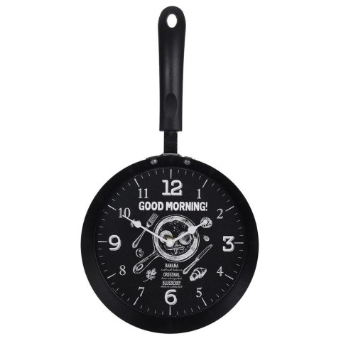 Zegar ścienny na ścianę metalowy czarny patelnia HOME STYLING COLLECTION 832108-C