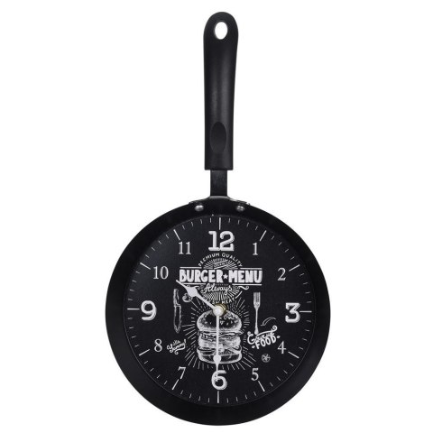 Zegar ścienny na ścianę metalowy czarny patelnia HOME STYLING COLLECTION 832108-C