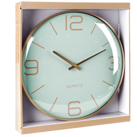 Zegar ścienny na ścianę złoty miętowy 30cm VILDE 569610-Z