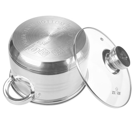 ZESTAW 3 GARNKÓW STALOWYCH 6 EL. 2.9 / 3.9 / 5.1L ZILNER ZL-8082