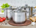 ZESTAW 3 GARNKÓW STALOWYCH GASTRONOMICZNYCH 5.5 7 9L ZILNER ZL-7349