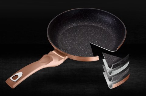 ZESTAW 3 PATELNI GRANITOWYCH 20/24/28CM BERLINGER HAUS METALLIC LINE ROSE GOLD BH-1278-N