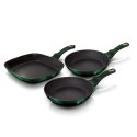 ZESTAW 3 PATELNI TYTANOWYCH BERLINGER HAUS METALLIC EMERALD BH-6167