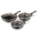 ZESTAW 3 PATELNI Z POWŁ. GRANITOWĄ BERLINGER HAUS Carbon Pro BH-6923