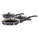 ZESTAW 3 PATELNI Z POWŁ. GRANITOWĄ BERLINGER HAUS Carbon Pro BH-6923