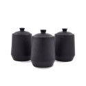 ZESTAW 3 POJEMNIKÓW CERAMICZNYCH NA KAWĘ HERBATĘ I CUKIER MAESTRO BLACK MR-20001-03CS