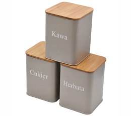 ZESTAW 3 POJEMNIKÓW KAWA HERBATA CUKIER BRUNBESTE BB-2720