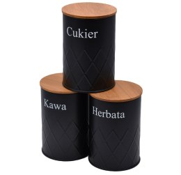 ZESTAW 3 POJEMNIKÓW KAWA HERBATA CUKIER BRUNBESTE BB-2723
