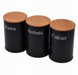 ZESTAW 3 POJEMNIKÓW KAWA HERBATA CUKIER BRUNBESTE BB-2723