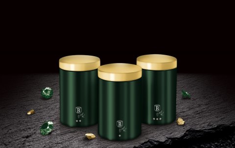 ZESTAW 3 POJEMNIKÓW KUCHENNYCH BERLINGER HAUS EMERALD METALLIC LINE BH-6272