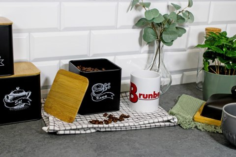 ZESTAW 4 POJEMNIKÓW KAWA HERBATA CUKIER SÓL BRUNBESTE BB-4263 (NAPISY PL)