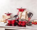 ZESTAW GARNKÓW Z POWŁOKĄ GRANITOWĄ 15 EL. ZILNER CHERRY RED ZL-8516