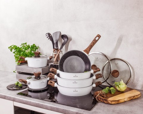 ZESTAW GARNKÓW Z POWŁOKĄ MARMUROWĄ 21 EL. ZILNER WHITE LILLY ZL-8543