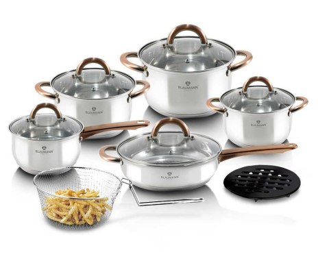 ZESTAW GARNKÓW ZE STALI NIERDZ. 13 EL. BLAUMANN GOURMET LINE BL-3244