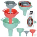 ZESTAW LEJKÓW KUCHENNYCH Z SITKIEM 10/8/6 CM 4-ELE LEJEK SITKO EXCELLENT HOUSEWARE 259731