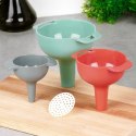 ZESTAW LEJKÓW KUCHENNYCH Z SITKIEM 10/8/6 CM 4-ELE LEJEK SITKO EXCELLENT HOUSEWARE 259731
