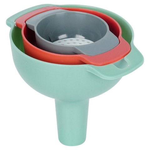 ZESTAW LEJKÓW KUCHENNYCH Z SITKIEM 10/8/6 CM 4-ELE LEJEK SITKO EXCELLENT HOUSEWARE 259731