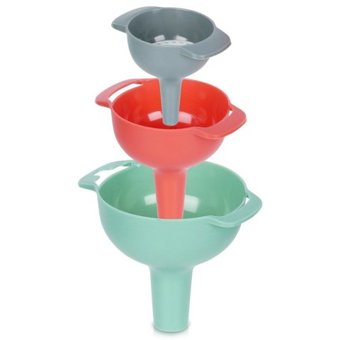ZESTAW LEJKÓW KUCHENNYCH Z SITKIEM 10/8/6 CM 4-ELE LEJEK SITKO EXCELLENT HOUSEWARE 259731