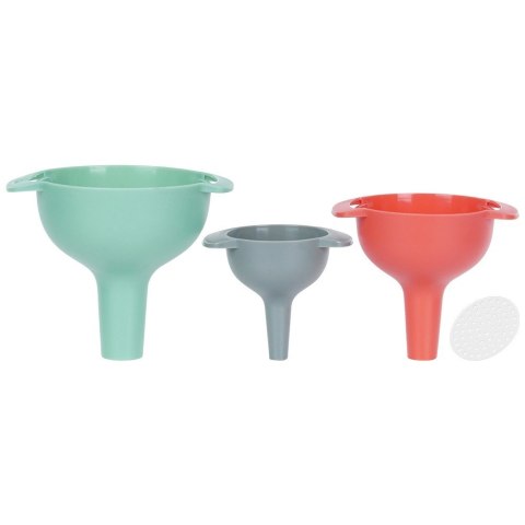 ZESTAW LEJKÓW KUCHENNYCH Z SITKIEM 10/8/6 CM 4-ELE LEJEK SITKO EXCELLENT HOUSEWARE 259731