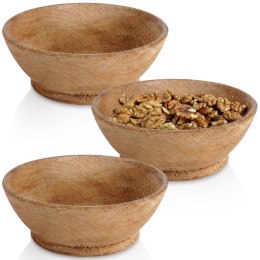 ZESTAW MISEK DREWNIANYCH DO SERWOWANIA 3 SZTUKI 11CM 140ML HOME STYLING COLLECTION 259649