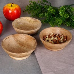 ZESTAW MISEK DREWNIANYCH DO SERWOWANIA 3 SZTUKI 11CM 140ML HOME STYLING COLLECTION 259649