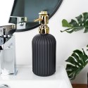 Zestaw łazienkowy do łazienki dozownik szklany czarny 400ml 3-ele VILDE 569397