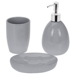 Zestaw łazienkowy szary 3 elementy BATHROOM SOLUTIONS 530709-S